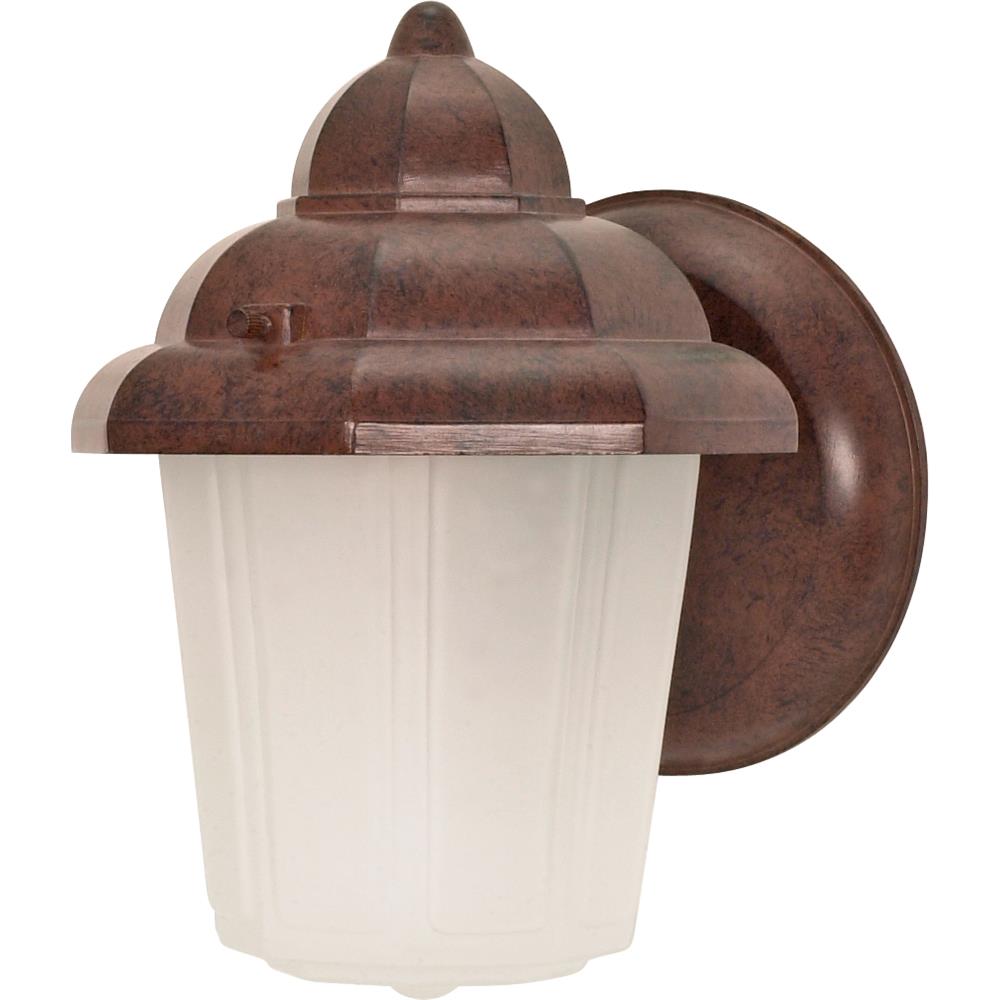 Nuvo Lighting 60/640  1 Light - 9" - Wall Lantern - Hood Lantern with Satin Frosted Glass in Old Bronze Finish